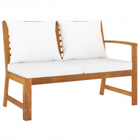 Bookshelf Board Cream and Wood Solid Acacia wood, Polye...