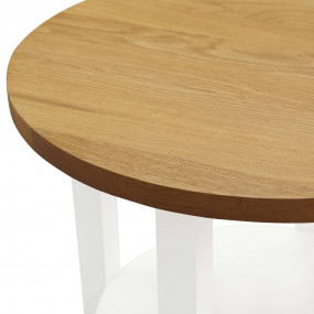 Lamp Table Oak and white Solid oak wood, MDF, solid aca...