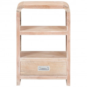 Bedside Table Whitewashed Acacia Solid Acacia Wood Medi...