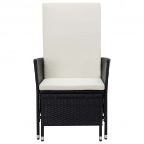 Garden Lounge Set Black PE rattan Foldable Garden Loung...