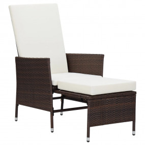 Garden Lounge Set Brown and Cream White