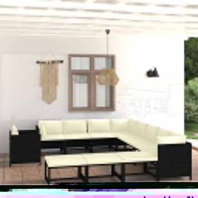 Garden Lounge Set Black