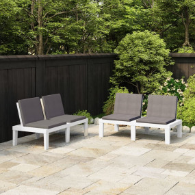 Lounge Bench Set of 2 White