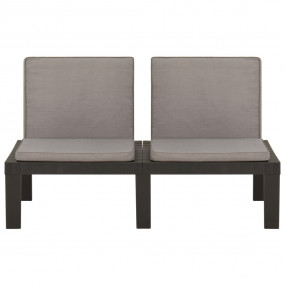 Lounge Bench Set of 2 Grey, Anthracite