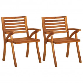 Dining Chair Set of 2 Wooden, Green