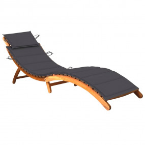 Sunlounger Anthracite Solid acacia wood; 100% polyester...
