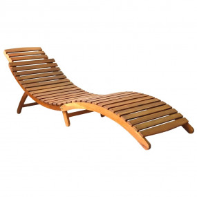 Sunlounger Wooden Solid Acacia wood Standard Foldable