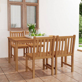Garden Dining Set Warm Natural Teak Solid Teak Wood Dur...