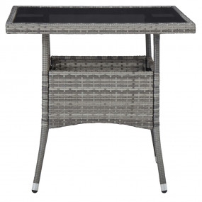 Dining Set Grey Poly Rattan Small Removable Covers Dini...