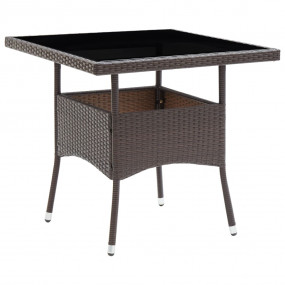 Dining Set Brown Poly rattan Medium Removable Covers Di...
