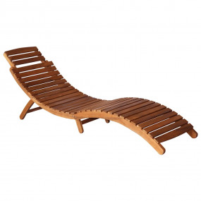Sunlounger With Table Cream, Wood Solid acacia wood, 10...