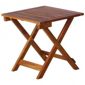 Sunlounger With Table Natural Wood Solid Acacia wood St...