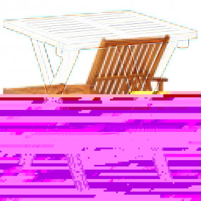Sunlounger With Table Cream Solid acacia wood Standard ...