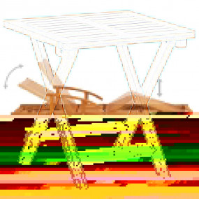 Sunlounger With Table Royal Blue, Natural Wood