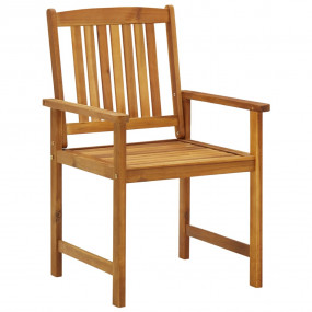Garden Chair Set of 2 Natural wood, Grey