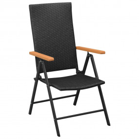 Dining Set Black and Brown Aluminum Large Height-Adjust...