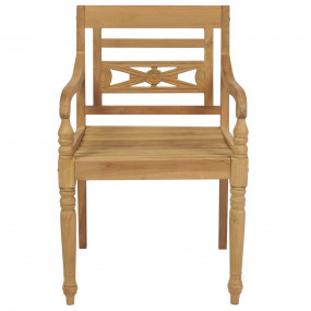 Garden Chair Set of 2 Teak Natural Fine sanded teak har...