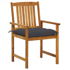 Garden Chair Set of 4 Anthracite Solid Acacia wood, 100...