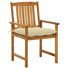 Patio Chair Set of 2 Wooden Brown