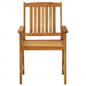Patio Chair Set of 4 Brown Solid Acacia wood Medium Dur...