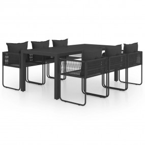 Dining Set Black, Dark Gray