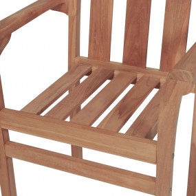 Garden Chair Set of 2 Anthracite Teak wood Standard Sta...