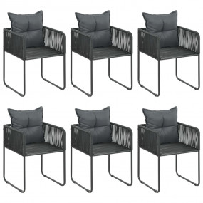Dining Set Black and brown WPC, Aluminum, PVC Rattan, S...