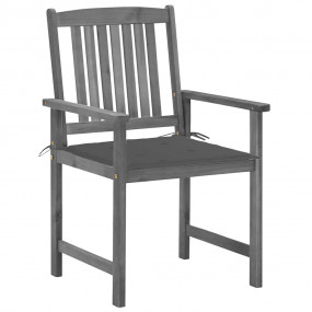 Garden Chair Set of 2 Grey Solid acacia wood Medium Dur...