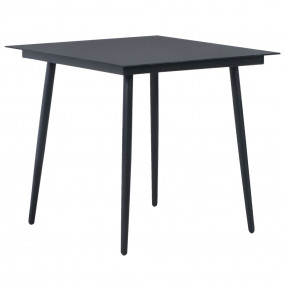 Dining Set Black PVC Rattan Compact Lightweight Dining ...