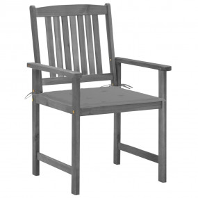 Garden Chair Set of 2 Grey Solid acacia wood Standard