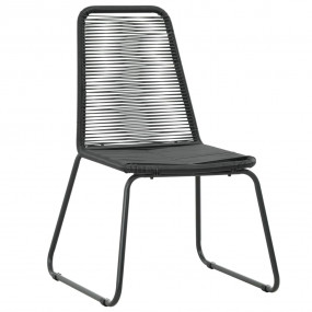 Dining Set Black and Brown PVC Rattan Compact Lightweig...