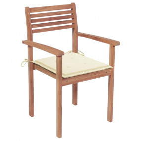 Garden Chair Set of 2 Cream