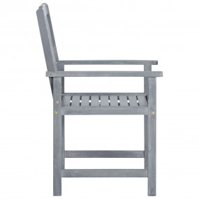 Garden Chair Set of 4 Grey Solid acacia wood, 100% poly...