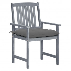 Patio Chair Set of 2 Gray Solid acacia wood Medium Dura...