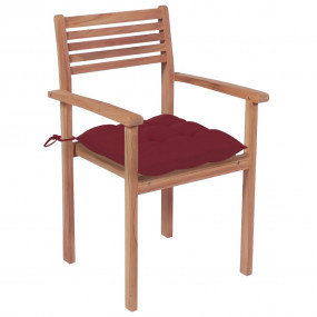 Patio Chair Set of 2 Teak Teak wood Standard Stackable