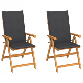 Garden Chair Set of 2 Teak Wood Teak wood Medium Foldab...