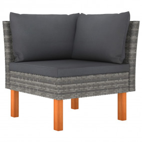 Garden Lounge Set Grey PE Rattan 12-Piece Set Removable...