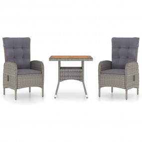 Garden Dining Set Grey Poly Rattan Medium Seats Many