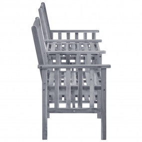 Garden Chair With Tea Table Grey Solid acacia wood, 100...