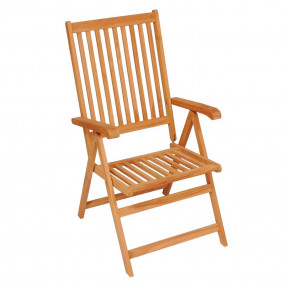 Garden Chair Set of 2 Teak brown, Black cushions