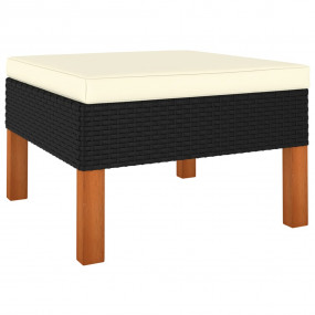 Garden Lounge Set Black PE Rattan Large Lightweight
