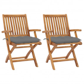 Garden Chair Set of 2 Natural wood Teak wood Medium Col...