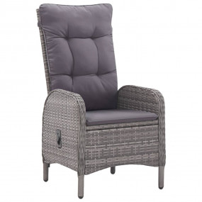Bistro Set Grey Poly rattan Standard Removable Covers