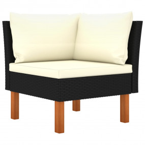 Garden Lounge Set Black PE Rattan Modular Garden Lounge...