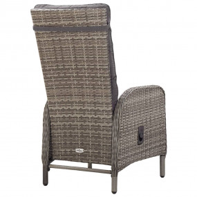 Bistro Set Grey Poly Rattan 3 Piece Set Height-Adjustab...