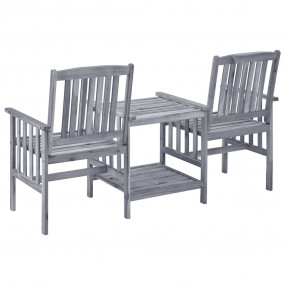 Patio Chair With Tea Table Gray