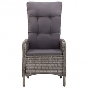 Bistro Set Grey Poly rattan Medium Removable Covers Bis...