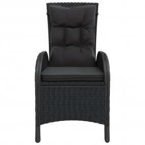 Bistro Set Black Poly Rattan Medium Ergonomic Garden Bi...