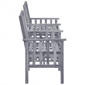 Patio Chair With Tea Table Gray and Royal Blue