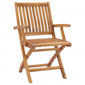 Patio Chair Set of 2 Bright Green Cushions, Teak Wood